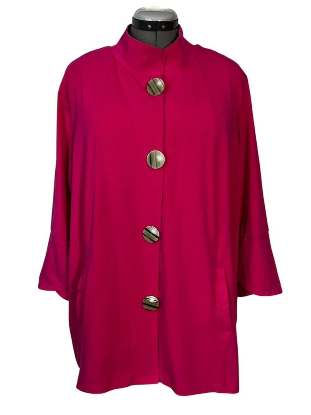 Neon Buddha Knit Jacket topper with bold button 1X